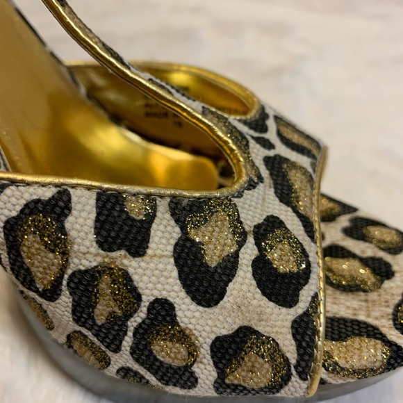 Colin Stuart Cheetah Print Platform Wedge Platform Women’s Heels - Picture 3 of 7